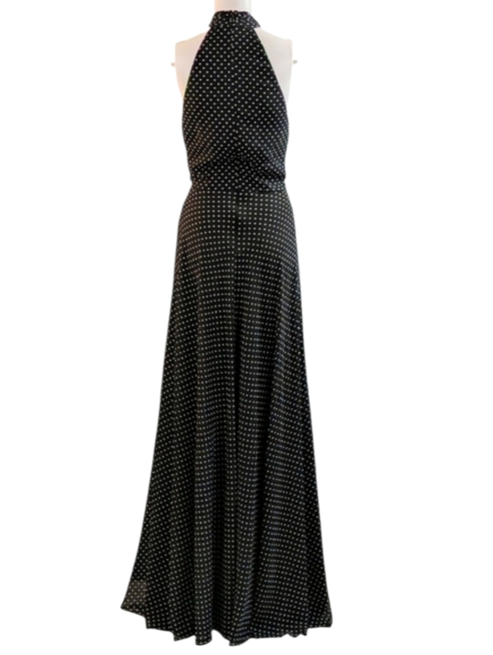 Lauren Ralph Lauren Polkadot Georgette Halter Gown - Picture 6 of 14